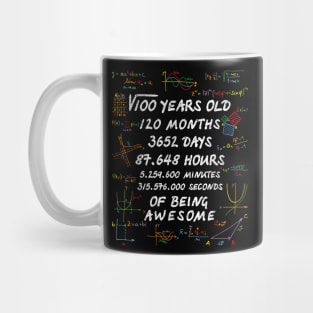 Square Root of 100 10th Birthday 10 Years Old Math Mug